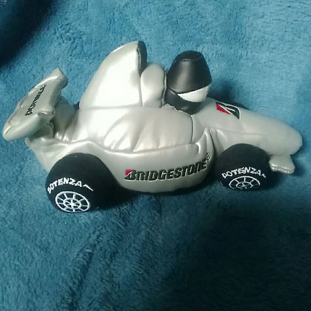 Vintage Bridgestone/Potenza stuffed racecar (CARA)